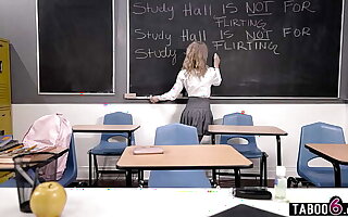 Teen student Lola Fae without being prompted for extra detention time with her big dick teacher