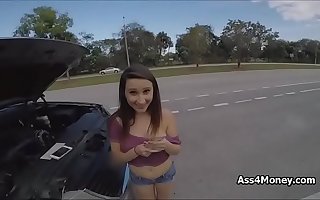 Fucking wrecked big tit in car