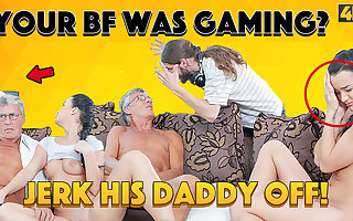 DADDY4K. Boyfriend is busy so why babe has sex with his ancient