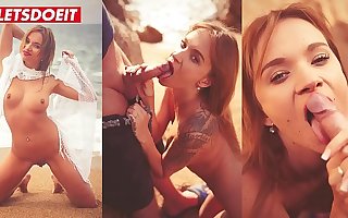 LETSDOEIT - Hot Czech Pornstar Angel Piaff Masturbates By Eradicate affect Beach And Blows Her BF