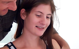 Skinny teen fucked by say no to tutor